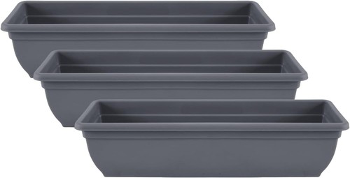 60cm grey trough planters - grey,