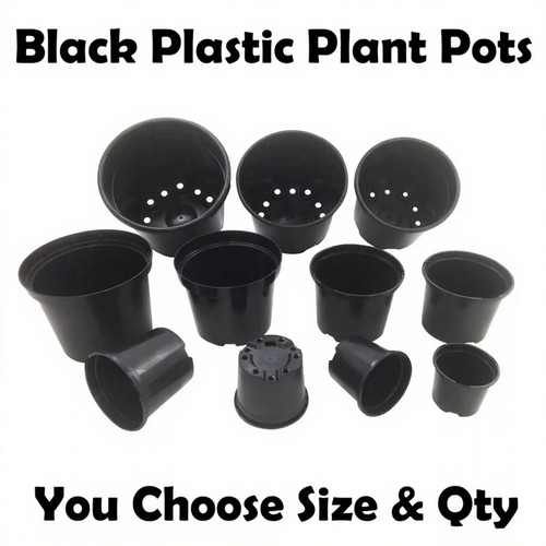 Black plastic plant - plastic, 3