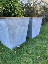 Large 55cm Zinc Square Planter